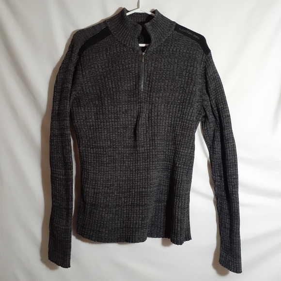 Calvin Klein ¼ Zip Men's Large Charcoal Salt and Pepper - Picture 2 of 16